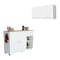Tuhome Malibu 2 Piece Kitchen Set, Kitchen Island, Wall Cabinet, White/Light Oak CKIT58 - alternate 3